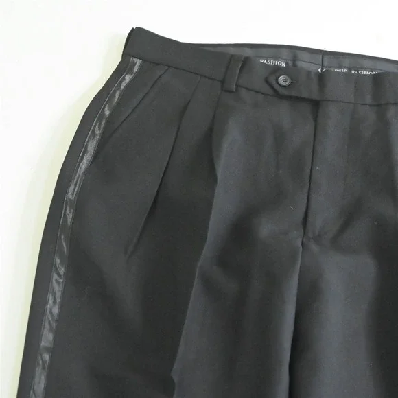 Bespoke Classic Fashion 38R 34x32 Black Mens Jacket Pants Tux Tuxedo